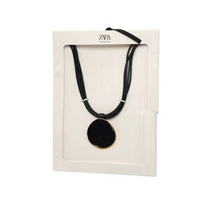 ZARA NEW WOMAN SS24 GOLDEN LEATHER CORD NECKLACE REF:1856/020